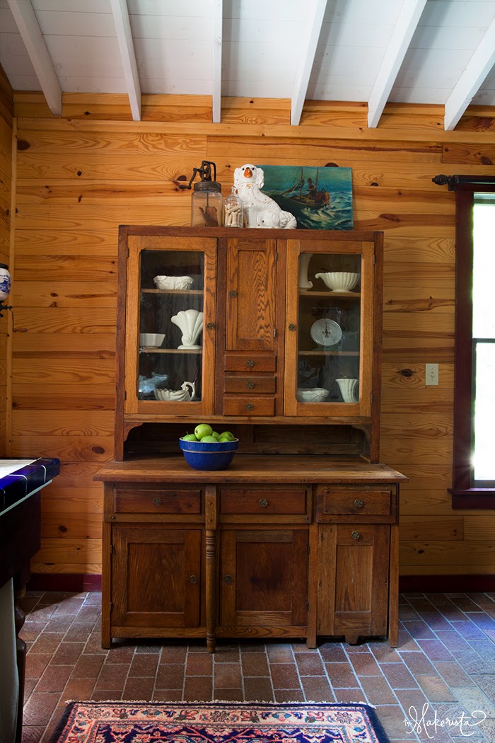 The-Makerista-Cabin-Kitchen-Cabinet-White-Pottery - The Makerista