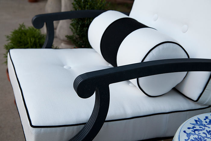 Outdoor Cushions With Custom Details, Black Outdoor Furniture Cushions