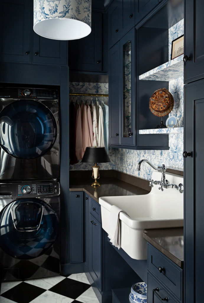 The-Makerista-Laundry-Room-Reveal-Blue-Black-and-White-Toile-laundry010 ...